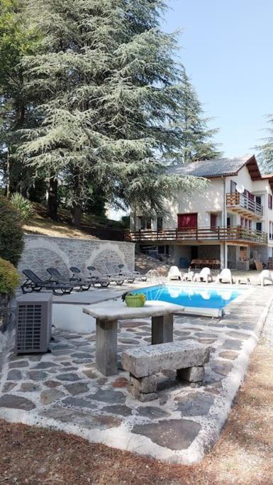 Chalet 14 Pers Avec Vue Panoramique Et Piscine Chauffee Genolhac Zewnętrze zdjęcie